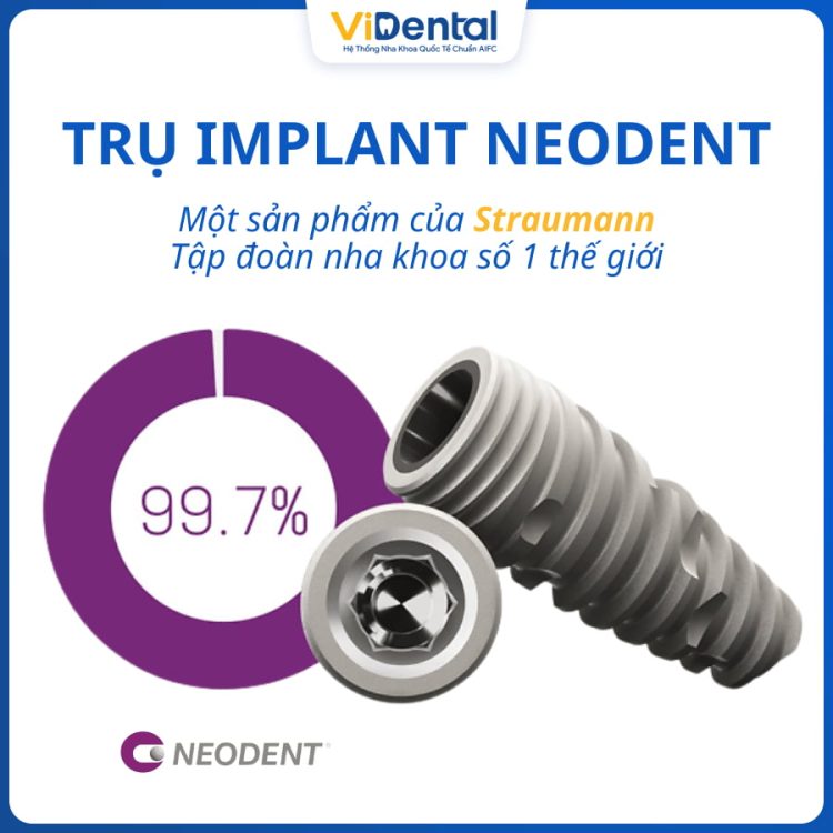 Tỷ lệ cấy ghép trụ Implant Neodent thành công lên đến 96,7%