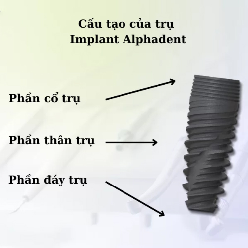 Trụ Implant Alphadent được thiết kế tinh xảo